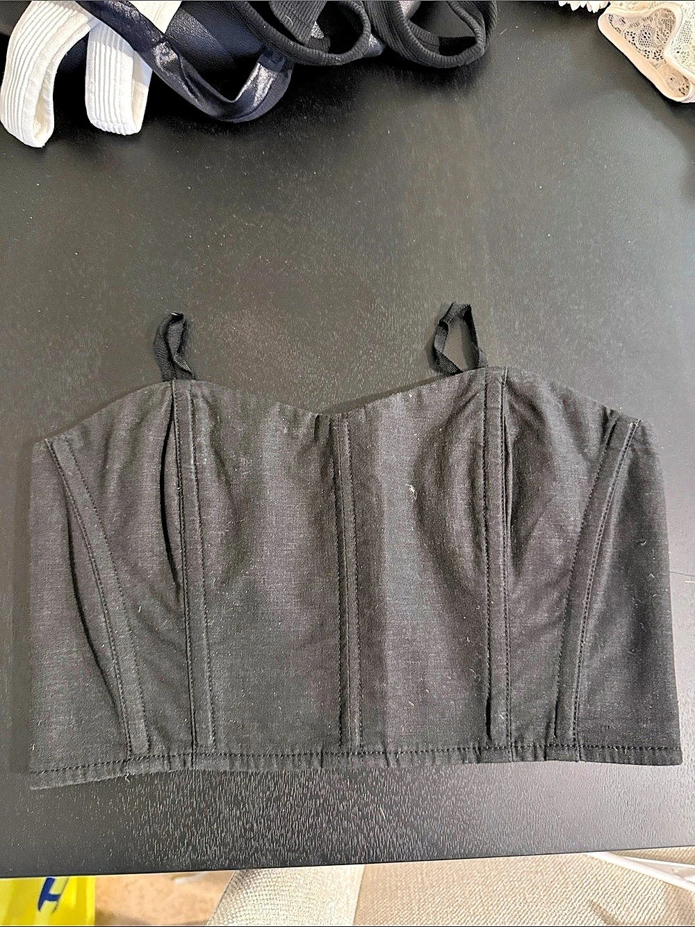 La Academie Structured Corset Camisole in Black Size Medium